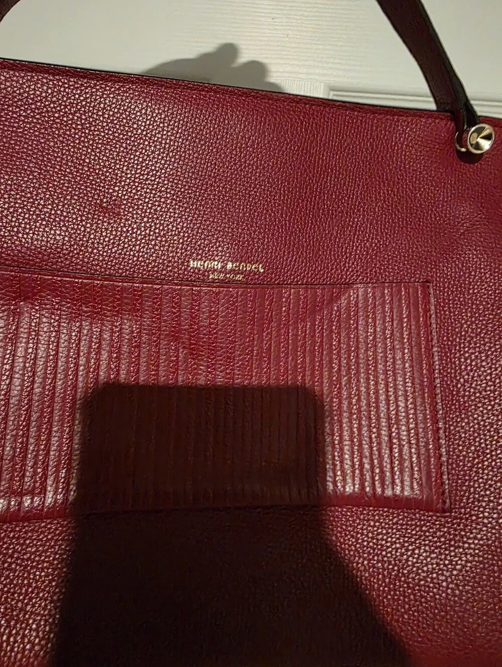 Henri Bendel Modern Icon Satchel in red (often listed as 